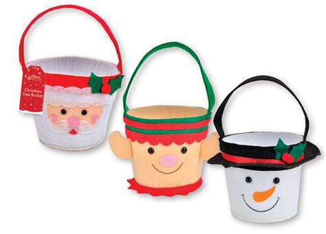 Cute Christmas Character Felt Buckets Ideal For Sweets Or Small Ts