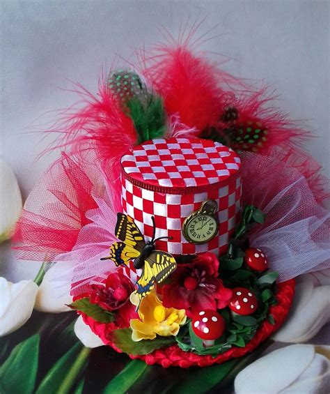 Mini Top Hat Centerpiece Mad Hatter Hat Headband Alice Etsy