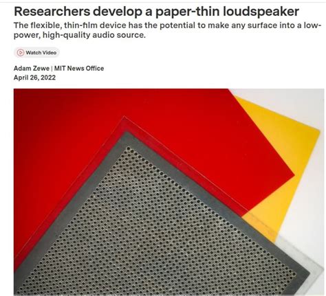 Researchers Develop A Paper Thin Loudspeaker The Flexible Thin Film