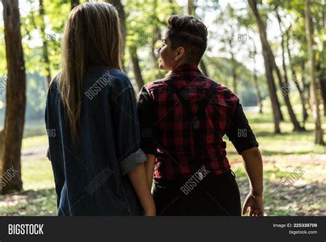 Lesbian Couple Walking Image Photo Free Trial Bigstock