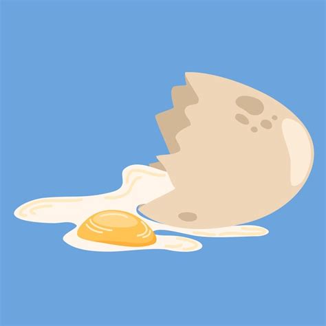 Premium Vector Broken Egg Cracked Egg With Shell And Yolk Isolated On