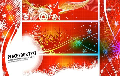 Free Vector | Christmas header set background, vector illustration