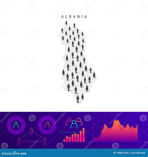 Albania People Icon Map Stylized Vector Silhouette Of Albania