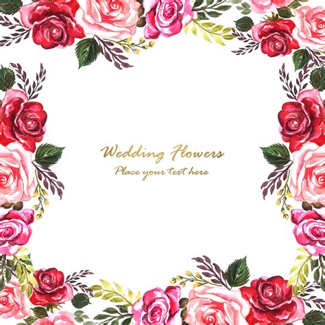 Free Vector Wedding Invitation Watercolor Decorative Flowers Card