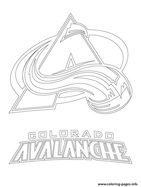 Colorado Avalanche Logo Nhl Hockey Sport1 Coloring Pages Printable