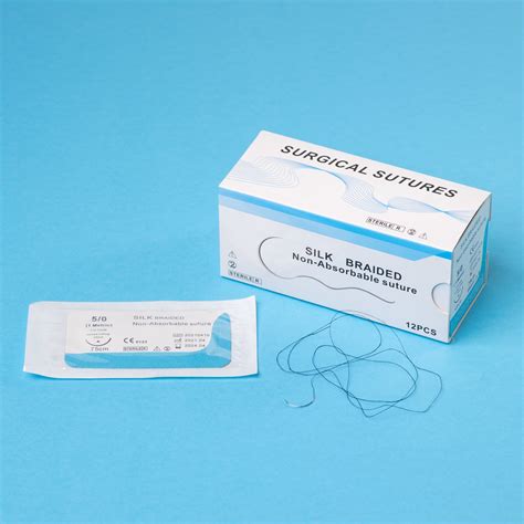 Sterile Silk Braided Non Absorbable Medical Suture Size Usp