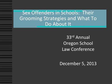 Sex Offenders In Schools Confederation Of Oregon School