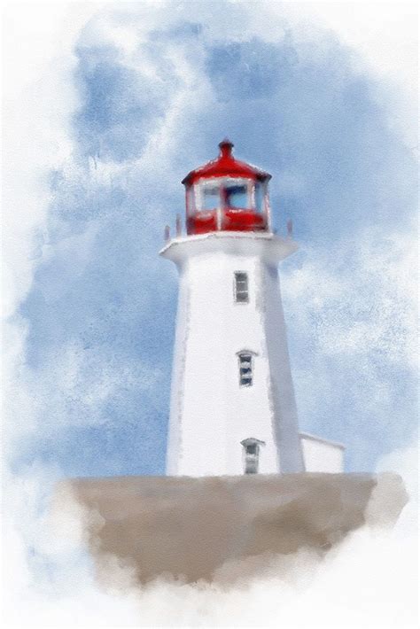 Watercolor Print Of The Lighthouse Printable Downloadable Etsy