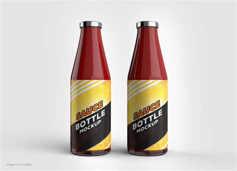 Premium Psd Red Hot Sauce Bottle Mockup