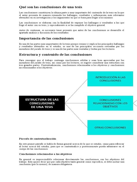 Qué Son Las Conclusiones De Una Tesis Pdf Hipótesis Método Científico