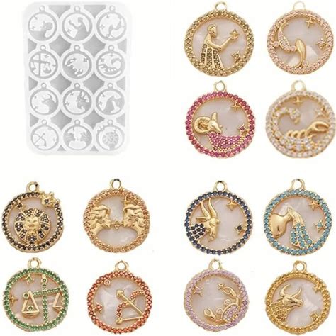 Diy Zodiac Pendant Silicone Mold Cristal Resina Ep Xi Escorpi O Ries