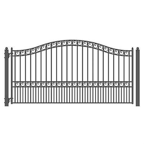 Aleko Steel Single Swing 12 Ft Driveway Gate Paris Style Black Bed