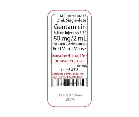 Dailymed Gentamicin Sulfate Injection Solution