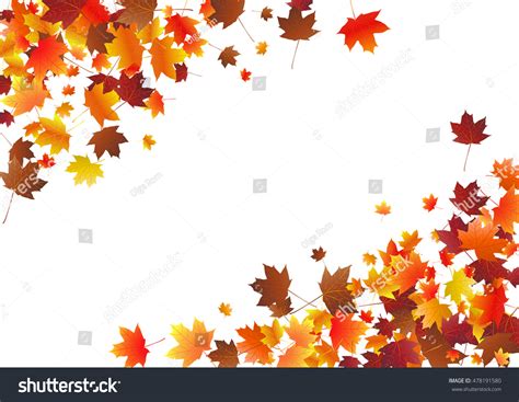 Abstract Background With Flying Maple Leaves. Fall Season Greeting Card, Poster, Flyer. Vector ...