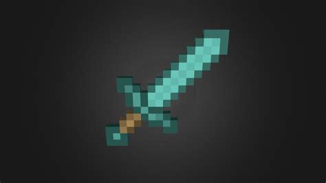 (Minecraft)Diamond Sword - Download Free 3D model by zaba_attack [802ac12] - Sketchfab