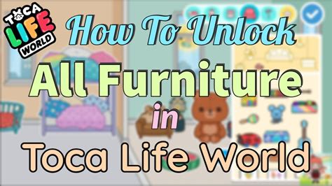 How To Unlock All Furniture In Toca Life World For Free Youtube