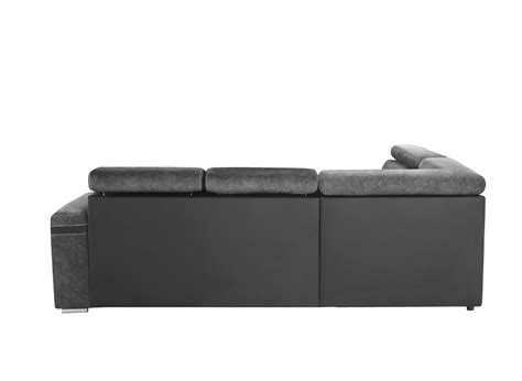 Canapé d angle convertible et réversible en tissu gris foncé MERYL