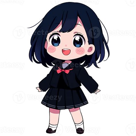 Cute Chibi School Girl AI Generative 33494475 PNG