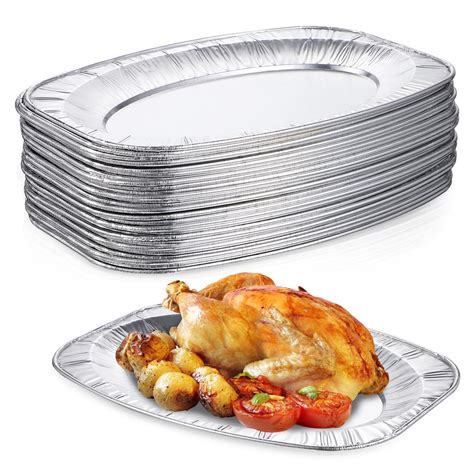 30 Pcs Disposable Serving Plates Aluminium Foil Pans Serving Dishes