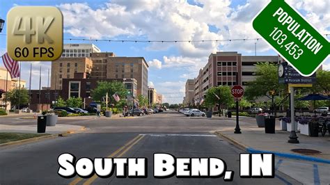 Driving Around Downtown South Bend Indiana And Notre Dame Campus In 4k