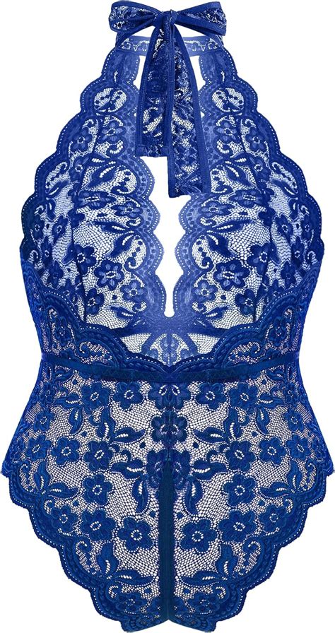 Avidlove Plus Size Lingerie For Women Lace Bodysuit Halter Teddy