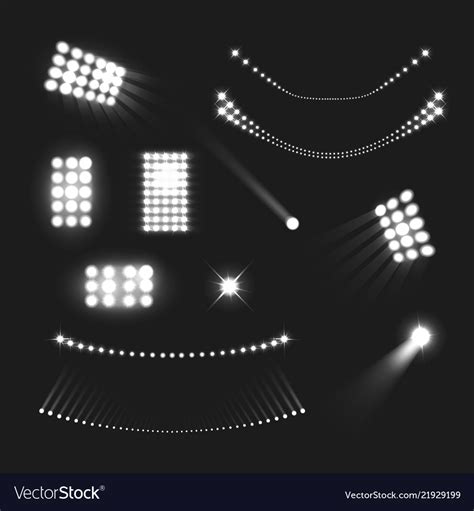 Stadium lights set Royalty Free Vector Image - VectorStock