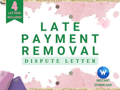 Late Payment Removal Deletion Dispute Letter DIY Credit Etsy