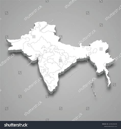 3d Isometric Map British Raj Indian Stock Vector (Royalty Free ...