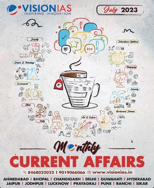 Vision Ias Monthly Current Affairs July Magazine English Medium 2023