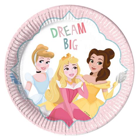 Disney Princess Plates 8 Pcs Thimble Toys