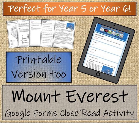 Uks2 Mount Everest Reading Comprehension Activity Digital And Print