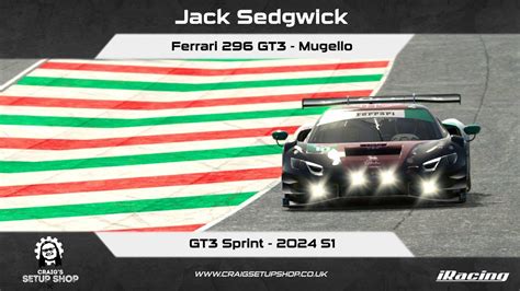 IRacing 24S1 Ferrari 296 GT3 GT3 Sprint Mugello Jak YouTube