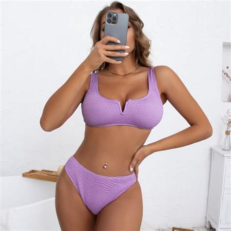 Cheap Cikini Women S Sexy Fashion Bra 2022 New High Waist Split Bikini