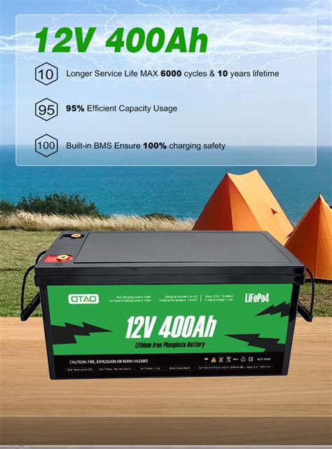 Lifepo4 Battery 12v 400ah Brand New Grade A Rechargeable Lithium Iron