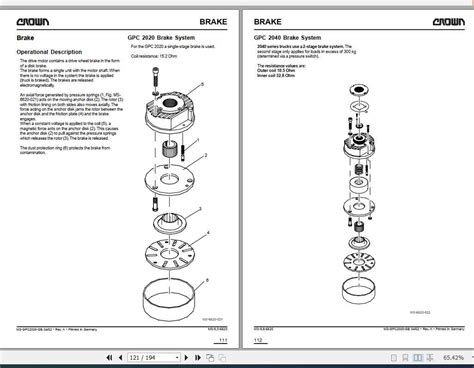 Crown Pallet Truck GPC2000 Series Maintenance Manual 812520 006