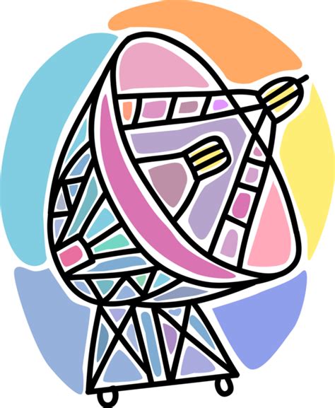 Satellite Dish Parabolic Antenna Vector Image