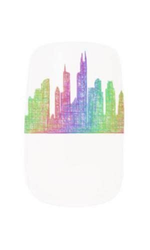 Chicago Skyline Nail Wraps 20 95 Chicago City Skyline Silhouette