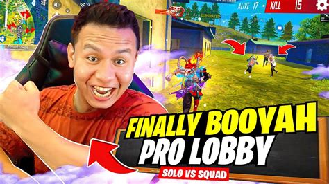 Solo Vs Squad Pro Lobby Gameplay Finally Booyah Moment In Free Fire