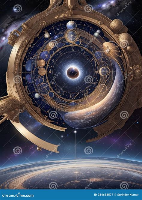 Infinity Time Spiral In Space Antique Surreal Old Clock Abstract