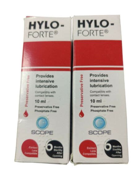 Hylo Forte Preservative Lubricating Eye Drops 10ml X 2 For Sale Online