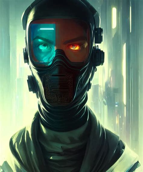 Cyberpunk Hacker Man Portrait Sci Fi Face Elegant Stable