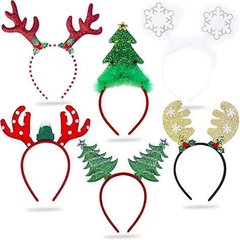 Samhe Pcs Christmas Headbands Xmas Headwear Decoration Glittered