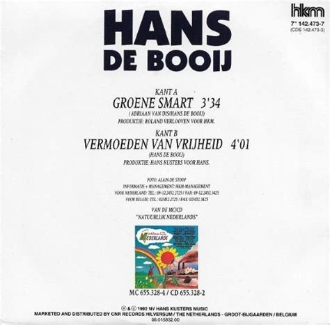 Hans De Booij ‎ Groene Smart 7si Nl 1992 Het Plaathuis