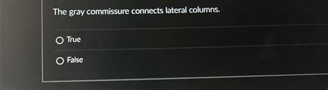 Solved The Gray Commissure Connects Lateral Chegg