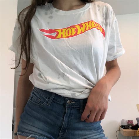 Oversized Hot Wheels T Shirt Gray And White Tie Depop Shirts Grey Shirts Dress With