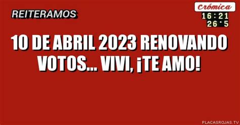 10 De Abril 2023 Renovando Votos Vivi ¡te Amo Placas Rojas Tv