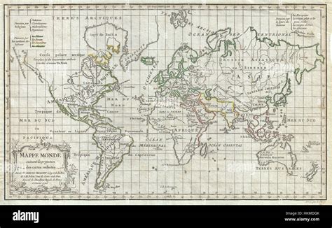 1784 Vaugondy Map Of The World On Mercator Projection Geographicus