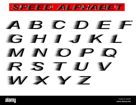 speed alphabet isolated on white Stock Photo - Alamy