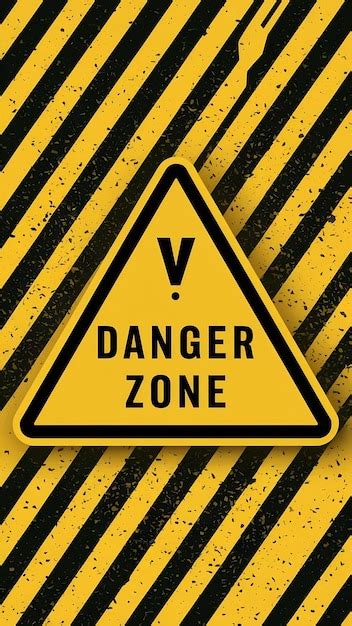 Warning Danger Zone Sign Vector Design Isolated Risk Alert Banner