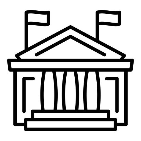 Courthouse Icon Outline Style 14334544 Vector Art At Vecteezy